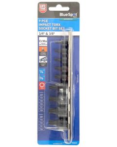 Blue Spot Tools 9PCE 1/4" & 3/8" Impact Torx Bit Socket Set