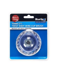 Blue Spot Tools 75mm (3") M14 x 2 Twist Knot Wire Cup Brush
