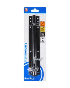  Blue Spot Tools Ironmongery 200mm Black Powder Coated Tower Bolt