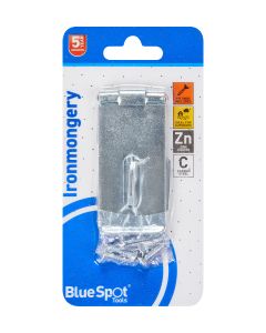  Blue Spot Tools Ironmongery 75mm Zinc Plated Hasp and Staple