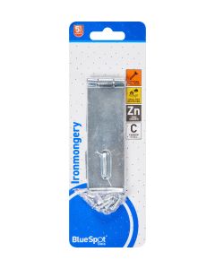  Blue Spot Tools Ironmongery 115mm Zinc Plated Hasp and Staple