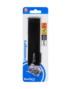  Blue Spot Tools Ironmongery 152mm Black Powder Coated Hasp and Staple