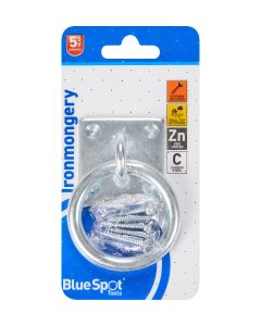  Blue Spot Tools Ironmongery 50mm x 50mm Zinc Plated Ring on Plate 