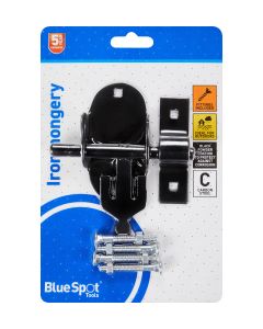  Blue Spot Tools Ironmongery 100mm Black Powder Coated Oval Pad Bolt