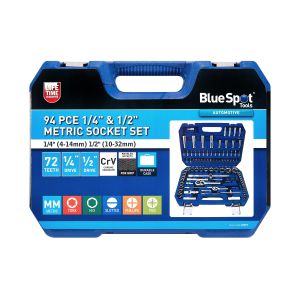 Blue Spot Tools 94 PCE 1/4" & 1/2" Metric Socket Set (1/4" 4-14mm) (1/2" 10-32mm)