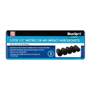 Blue Spot Tools 5 PCE 1/2" Metric Cr-Mo Impact Hub Sockets (30-36mm)