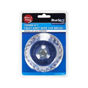 Blue Spot Tools 100mm (4") M14 x 2 Twist Knot Wire Cup Brush