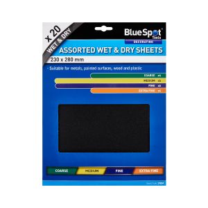 Blue Spot Tools 20 PCE Assorted Wet And Dry Sandpaper Sheets