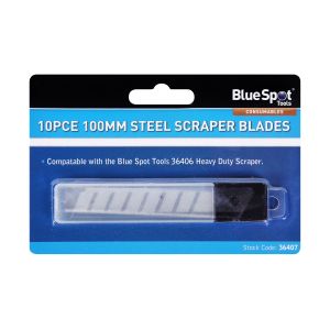 Blue Spot Tools 10 PCE 100mm Heavy Duty Scraper Blades