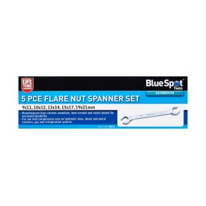 Blue Spot Tools 5 PCE Flare Nut Spanner Set (9-21mm)