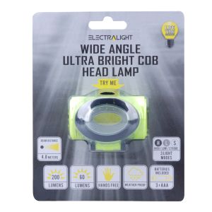 Electralight 200 Lumen Wide Angle Ultra-Bright COB Head Lamp