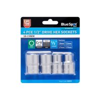 Blue Spot Tools 4 PCE 1/2 Drive Sockets (10MM-13MM-17MM-19MM)