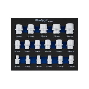 Blue Spot Tools 17 PCE 3/8" Metric Shallow Sockets (8-24mm)