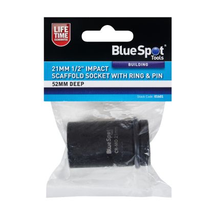 Blue Spot Tools 1 2 Cro Mo 21MM Scaffold Socket Ring Pin Blue Spot Tools