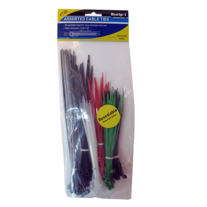 Blue Spot Tools 120 PCE Assorted Mixed Colour Cable Ties - Blue Spot Tools