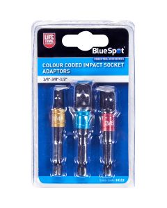 Blue Spot Tools Colour Coded Impact Socket Adaptors (1/4"-3/8"-1/2")