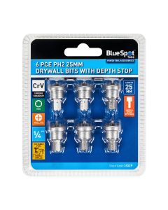 Blue Spot Tools 6PCE PH2 25MM Drywall Bit Set