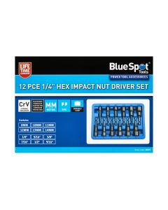 Blue Spot Tools 12 PCE 1/4" Hex Impact Nut Driver Set