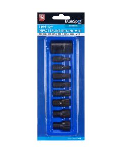 Blue Spot Tools 9 PCE 1/2" Impact Spline Bits (M6-M18)