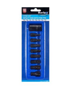 Blue Spot Tools 9 PCE 1/2" Impact Torx Bits (T30-T70)