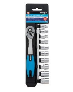 Blue Spot Tools 12 PCE 1/4" Metric Ratchet & Socket Set (4-13mm)