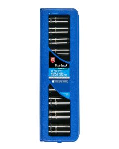 Blue Spot Tools 10 PCE 1/2" Metric Deep Impact Sockets (10-24mm)