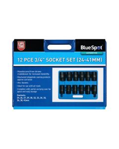 Blue Spot Tools 12 PCE 3/4" Metric Deep Impact Sockets (24-41mm) 