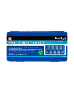 Blue Spot Tools 9 PCE 1/2" Hex Bit Sockets (H4 - H17)