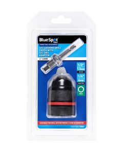 Blue Spot Tools 1/2" Locking Drill Chuck With 1/4" Hex Adaptor (2-13mm)