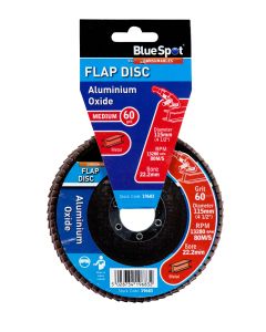 Blue Spot Tools 115mm (4.5") 60 Grit Aluminium Oxide Flap Disc (Header Card)