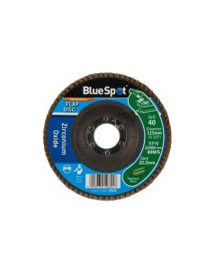 Blue Spot Tools 115mm (4.5") 40 Grit Zirconium Oxide Flap Disc