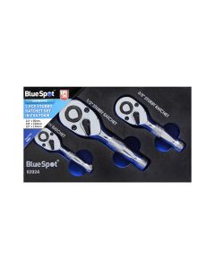 Blue Spot Tools 3 PCE Stubby Ratchet Set In EVA Foam (1/4", 3/8", 1/2")