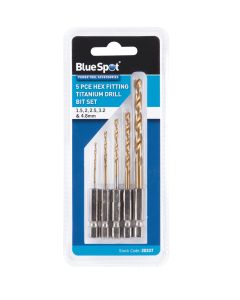 Blue Spot Tools 5 PCE Hex Fitting Titanium Drill Bit Set (1.5-4.8mm)