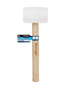 Blue Spot Tools 16oz (0.45KG) White Rubber Mallet With Wooden Handle