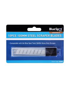 Blue Spot Tools 10 PCE 100mm Heavy Duty Scraper Blades