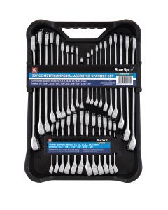 Blue Spot Tools 32 PCE Metric/Imperial Assorted Spanner Set (6-19mm)(1/4"-5/8")