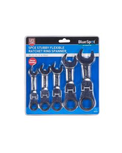 Blue Spot Tools 5 PCE Flexible Stubby Ratchet Spanner Set (10-19mm)