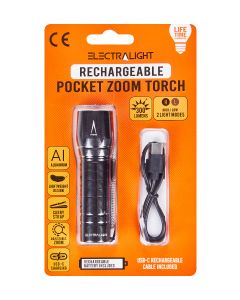 Electralight 300 Lumen Rechargeable Pocket Zoom Torch