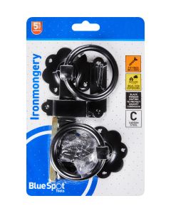  Blue Spot Tools Ironmongery 152mm Black Powder Coated Ring Latch