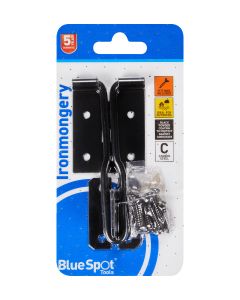  Blue Spot Tools Ironmongery 152mm Black Powder Coated Wire Hasp and Staple