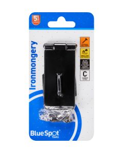  Blue Spot Tools Ironmongery 75mm Black Powder Coated Hasp and Staple