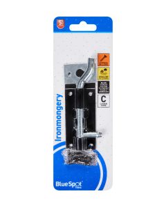  Blue Spot Tools Ironmongery 100mm Black Powder Coated Necked Tower Bolt