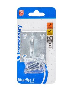  Blue Spot Tools Ironmongery 55mm x 65mm Zinc Plated Heavy Duty Staple on Plate